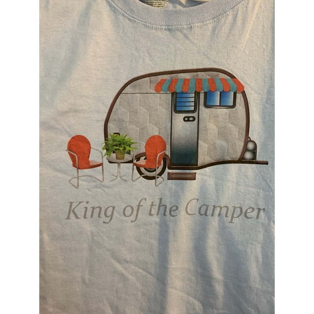 King of the Camper Graphic‎ T-Shirt Hanes Tagless 2XL Camping Tee - Picture 2 of 3